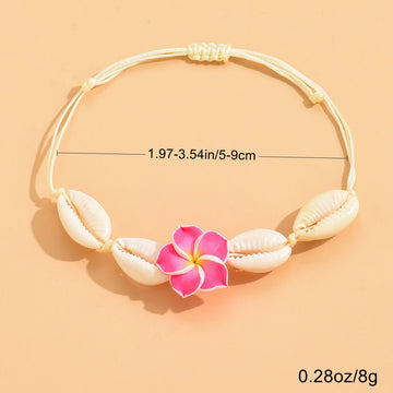 AK162 - Bohemian style hand-knotted shell anklet
